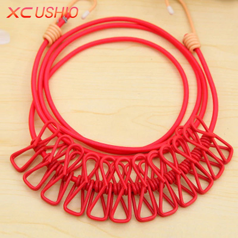 Открытый Отдых эластичный стиральная линия с 12 Зажимы путешествия Портативный