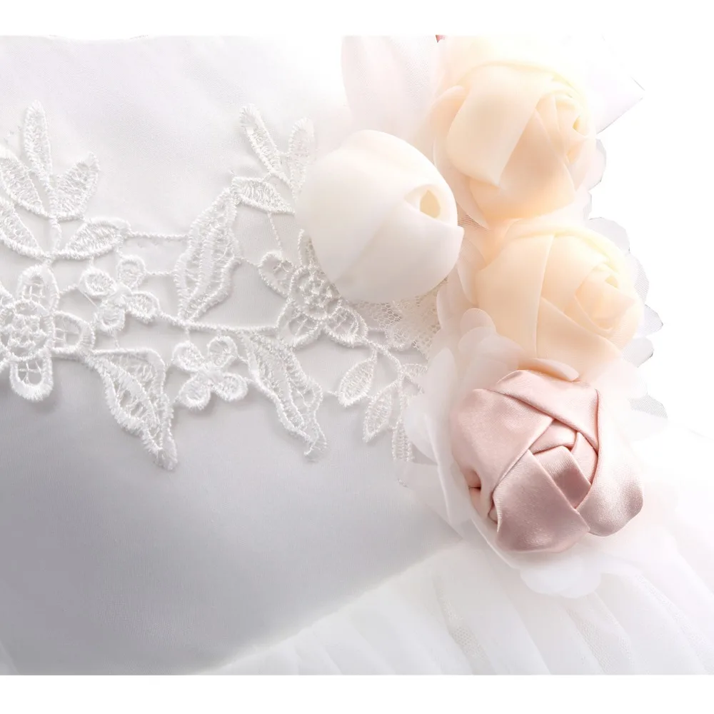 

Anti Lovely White Flower Girl Dresses Kids For Wedding Party Elegant Princess Girl Formal Dress First Communion Dress in stock