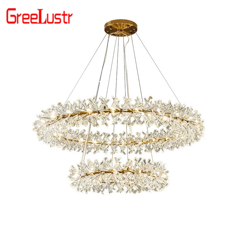 

Large Crystal Pendant Lighting Modern LED Pendant Lights For Hotel Dining room lustre pendente Hanging Ceiling Lamp deco avize