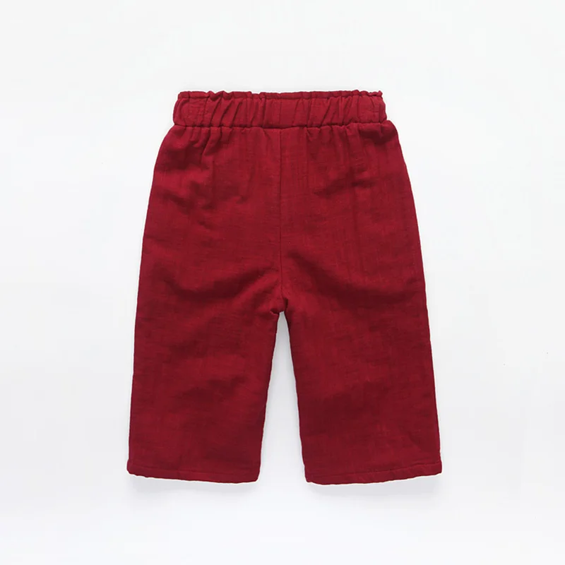 Модные свободные штаны для девочек однотонные хлопковые брюки детей Свободные