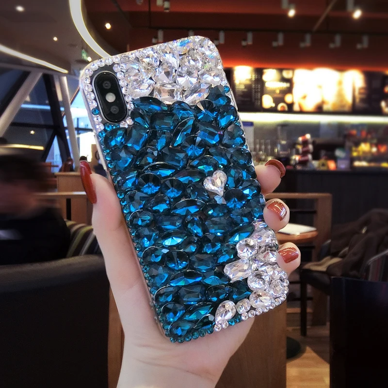 Двойной чехол из ТПУ со стразами и сердечками для Samsung galaxy j2 j4 j5 j6 j7 J8 a5 a6 a7 a8 2017 2018