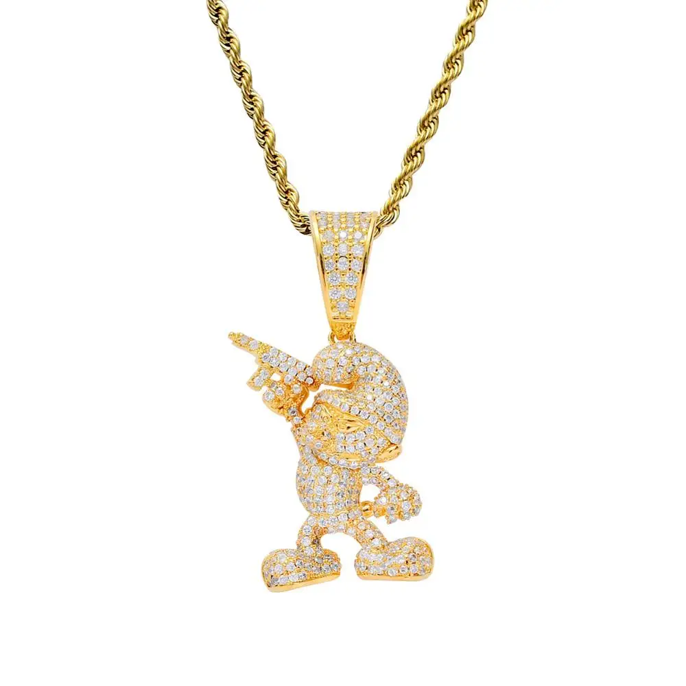 В стиле хип-хоп с креплением микро-паве ААА кубического циркония Bling лед из