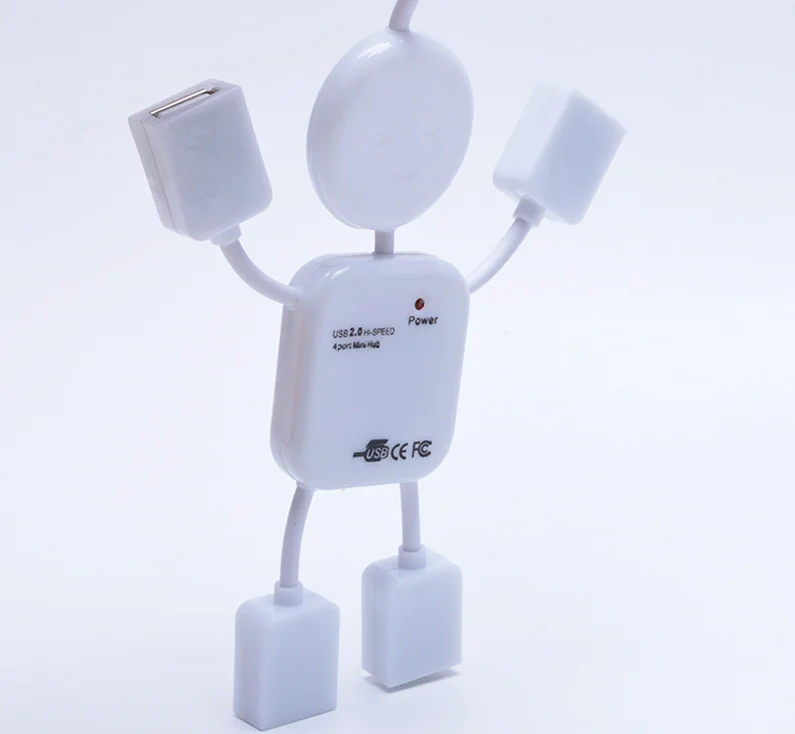 BinFul Новое поступление креативный мини гуманоидный usb концентратор Мини 4 порта USB