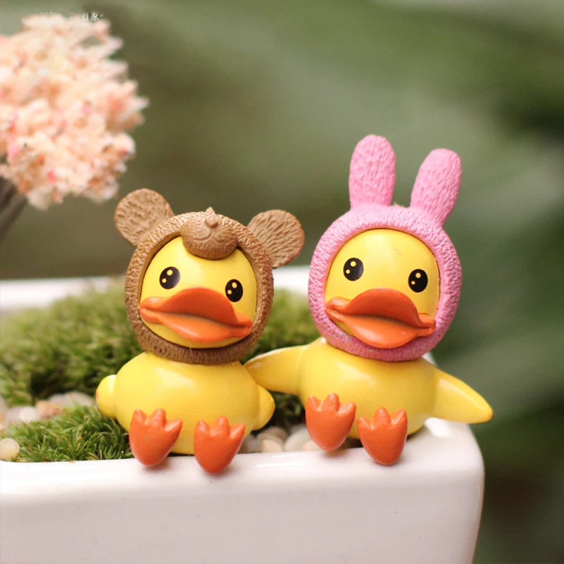 4 шт. Террариум Декор Симпатичные Желтая утка миниатюрные фигурки DIY Craft Экология