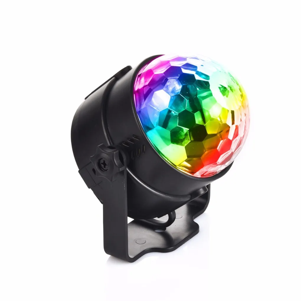 

Mini Remote Sound Color RGB LED Crystal Ball Lamp DJ Christmas Disco Party Rotating Projector Effect Show Stage Lights MQ-03-A