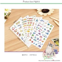15packslot kawaii flower cat series sticker set decoration label diy diary scrapbooking label sticker stationery