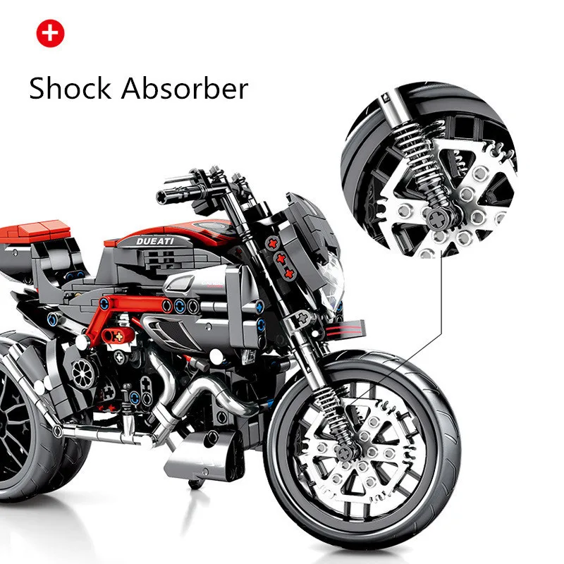 702 шт. серии Technic DUCATI Diavel мотоциклетные Строительные блоки Набор кирпичей модель