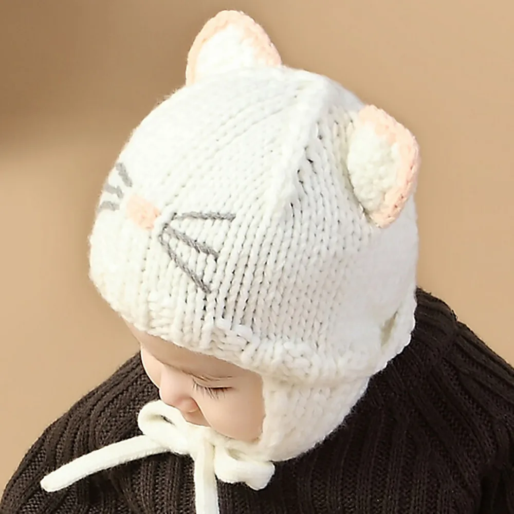 TELOTUNY cute baby beanie Cat winter hat cap for boy girl newborn photography props (6M-18M) u712C0419 | Детская одежда и обувь