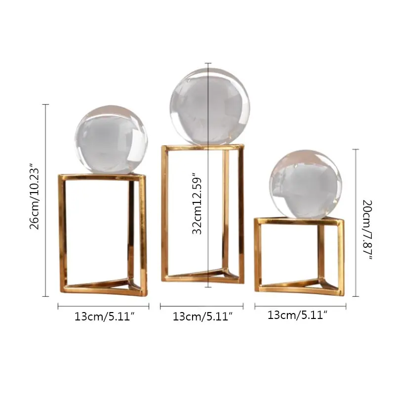

IAMPRETTY Metal Crystal Ball Decoration Home Decoration Crystal Ball Model Room Desk Countertop Soft Decoration