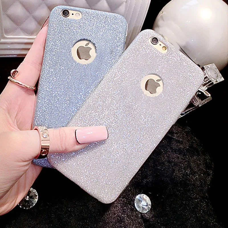 Чехол для Телефона iPhone 7 8 6 6S Plus силиконовый чехол сверкающий с блестками X XR XS MAX 5 5S