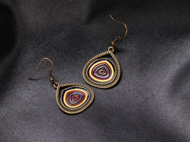 Bohemian gold Drop Earrings Long Earings For Women Acrylic Alloy Jewelry 2016 Fashion Rhinestone Vintage Statement | Украшения и