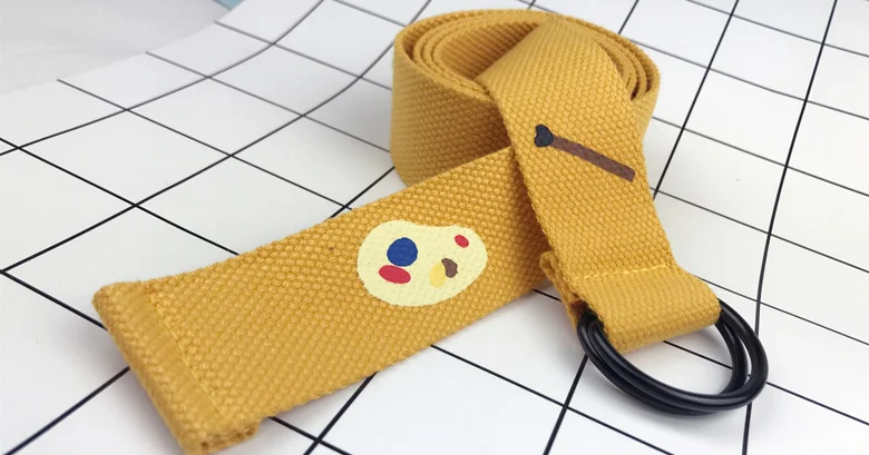 Ремни женские Ulzzang Harajuku BF мультфильм каваи холщовый ремень женские s металлический двойной пояс на пряжке студентов карамельных цветов универсальные