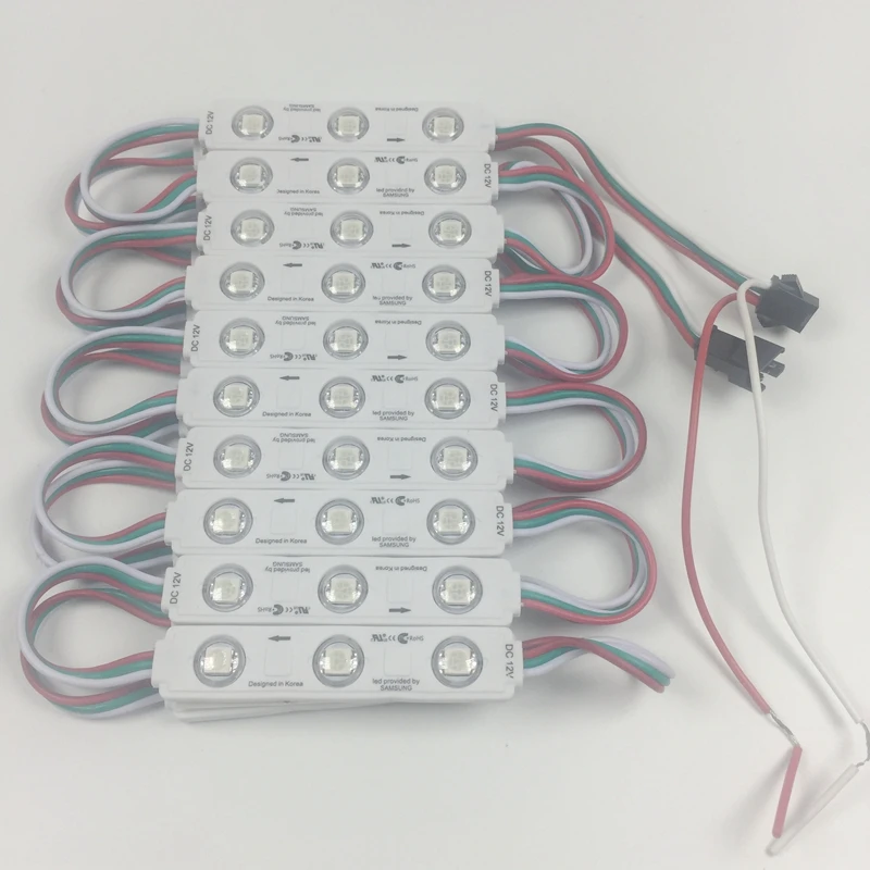 100 шт WS2811 2811 IC 3led 5050 RGB LED Pixel цифровой модуль String свет Водонепроницаемый DC12V впрыска