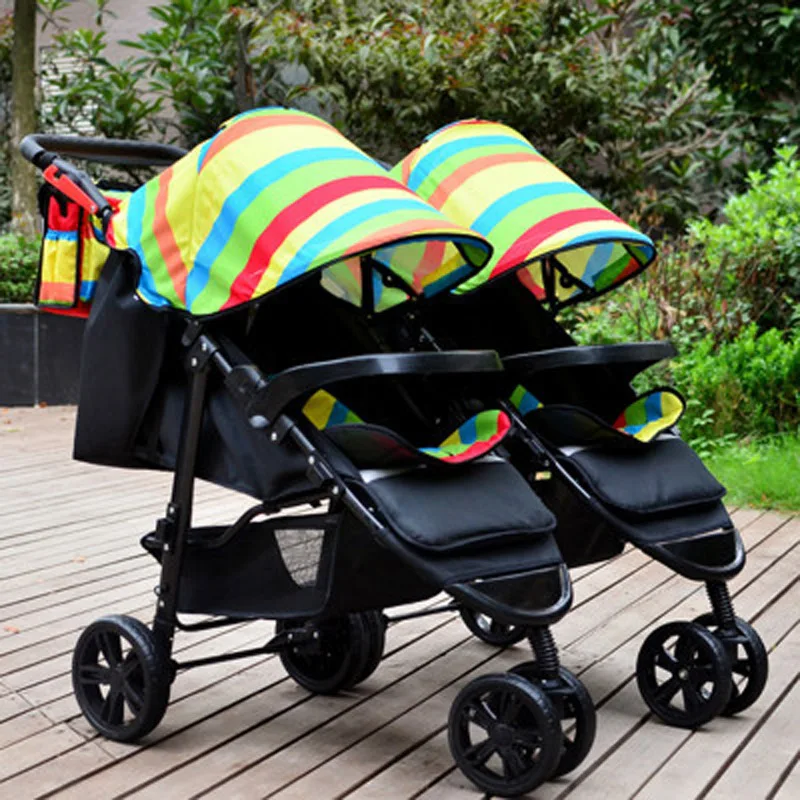 Портативная складная коляска для близнецов легкая коляска две детские двойная коляска для картов и Багги коляска разборка 0~ 3 лет