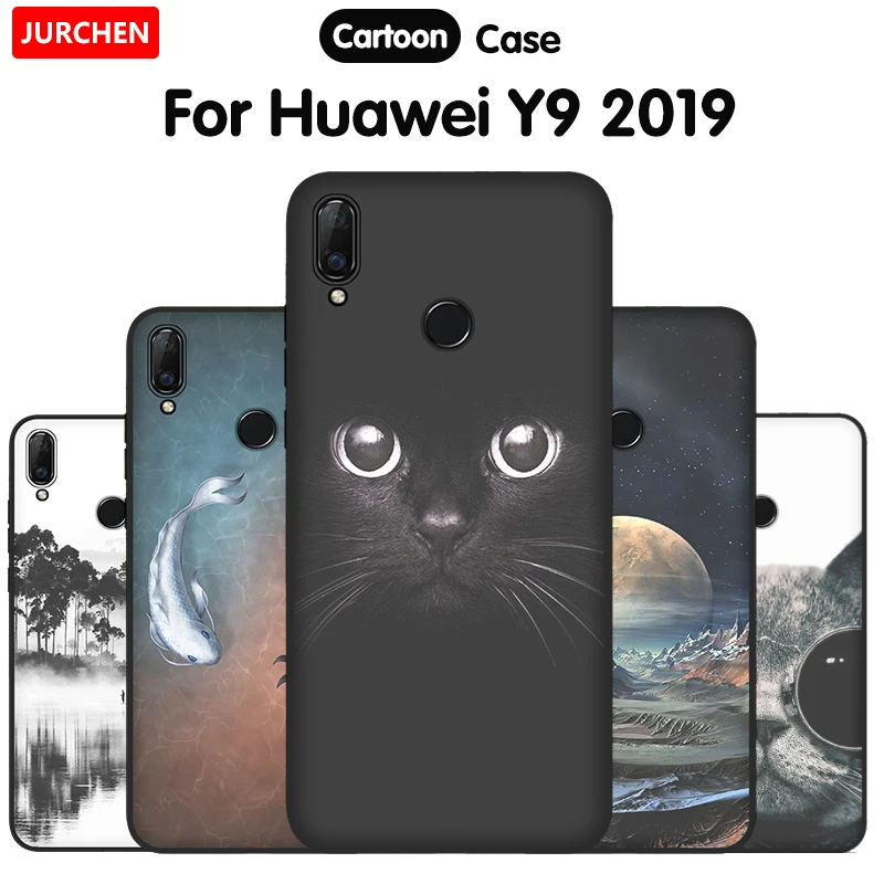 Мягкий чехол JURCHEN из ТПУ для Huawei Y9 2019 с милым мультяшным рисунком силиконовый