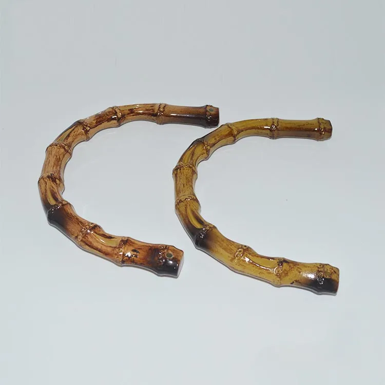 2 шт. натуральная бамбуковая деревянная сумка ручки с металлическими пряжками