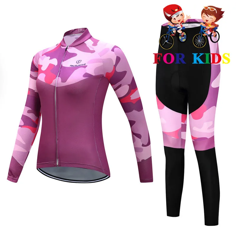 Long sleeve Suit 8 Новинка, детский велосипед для девочек, комплект из Джерси, дышащий с длинным рукавом, велосипедная одежда, одежда для велоспорта, Ropa de bicicleta - Цвет: Long sleeve Suit 8