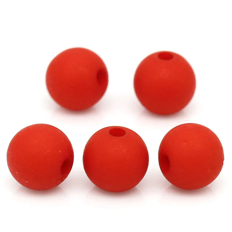 Новинка 300 шт Акриловые Матовые красные круглые шарики разделительные бусины