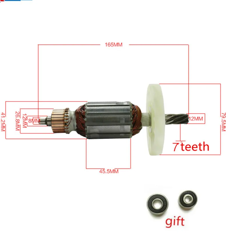 AC220-240V 7 зубьев двигателя якорь 516148-3 516149-1 Замена для MAKITA HM0810 HM0810B HM0810T 0811 0810 0842 0840 |