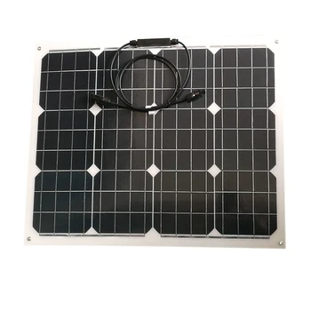 Thin Flexible Solar Panels 100w Monocrystalline Silicon Panel 50w 12v 2 Pcs Travel Solar Charger Battery Camping Caravan Car LED