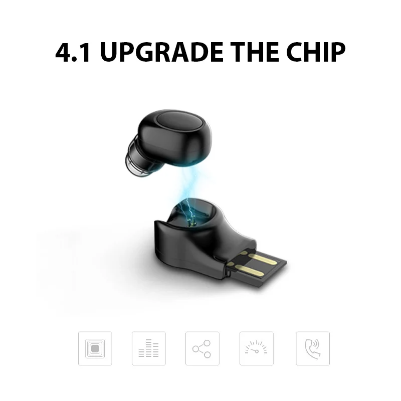 ANBES мини беспроводные наушники Bluetooth V4.1 гарнитура Hands-free наушники-вкладыши с