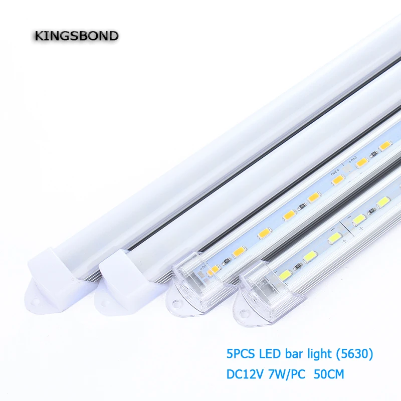 

5pcs*50cm Factory Wholesale 50CM DC 12V 36 SMD 5630 LED Hard Rigid LED Strip Bar Light with U Aluminium shell +pc cover