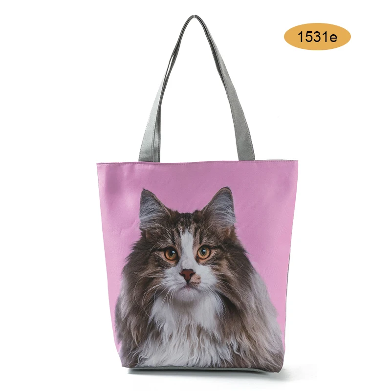 size 5 Женский тот, Брезентовая сумка Симпатичные кошки и собаки напечатаны сумки животный дизайн пляжные повседневные сумки на плечо MUG88 - Цвет: size 5