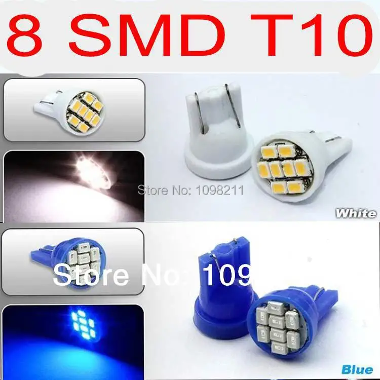20 шт. T10 W5W 175 194 168 2825 8 SMD светодиодный Белый супер яркий автомобильный боковой Клин