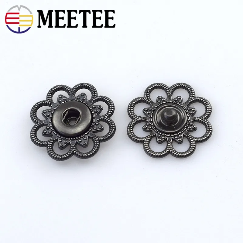 Meetee 10pcs 22/25mm Metal Snap Buttons Gun black Stud for Women Coat Decorative Clothes Craft Sewing Accessories D3-2 | Дом и сад