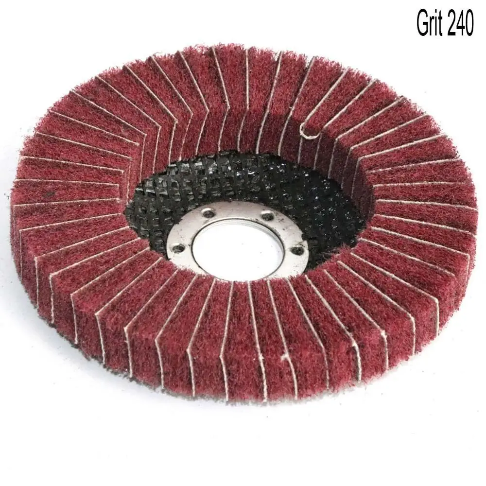 Grit 240 4-1/" ×7/8" полировальный шлифовальный диск из нейлонового волокна, нетканый 115*22 мм шлифовальный круг для шлифовальной машины - Цвет: Grit 240