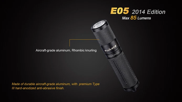 Бесплатная доставка Fenix E05 2014 Edition Cree XP E2 светодиодный Flshlight 3 режима 85 люмен 1 * AAA