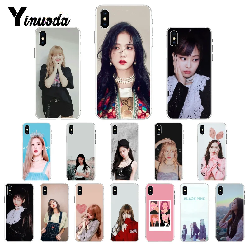 Yinuoda KPOP Черный Розовый JISOO JENNIE ROSE LISA новое поступление чехол для телефона iPhone 8 7 6S