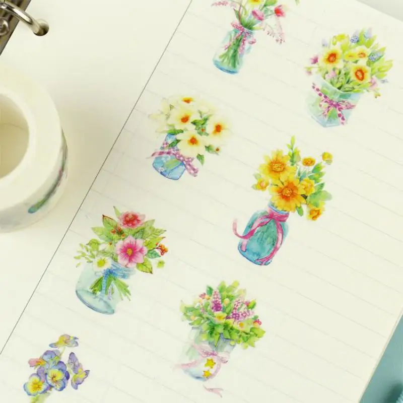 Kawaii Flower Color Painted Washi Tape Paper Taper 30mmx10m Scrapbooking Masking Girls Creative Gifts School Tools | Канцтовары для