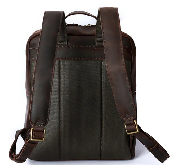 Вместительные багажные рюкзаки из натуральной кожи мужские простые дорожные