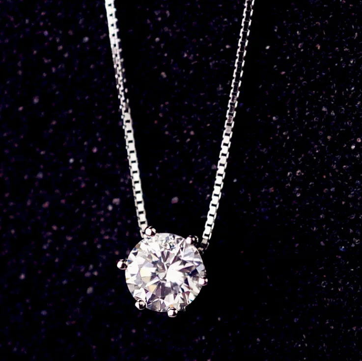 Hot Sell 925 Sterling Silver Single Chain Female Fashion Elegant Crystal Zircon Necklace Exquisite Drop Shipping | Украшения и