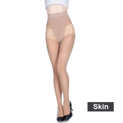 Skin B Crotch Летние женские колготки размера плюс, нейлоновые тонкие колготки большого размера s, сексуальные анти-крючки, супер эластичные женские колготки с Т-образным шаговым швом - Цвет: Skin B Crotch