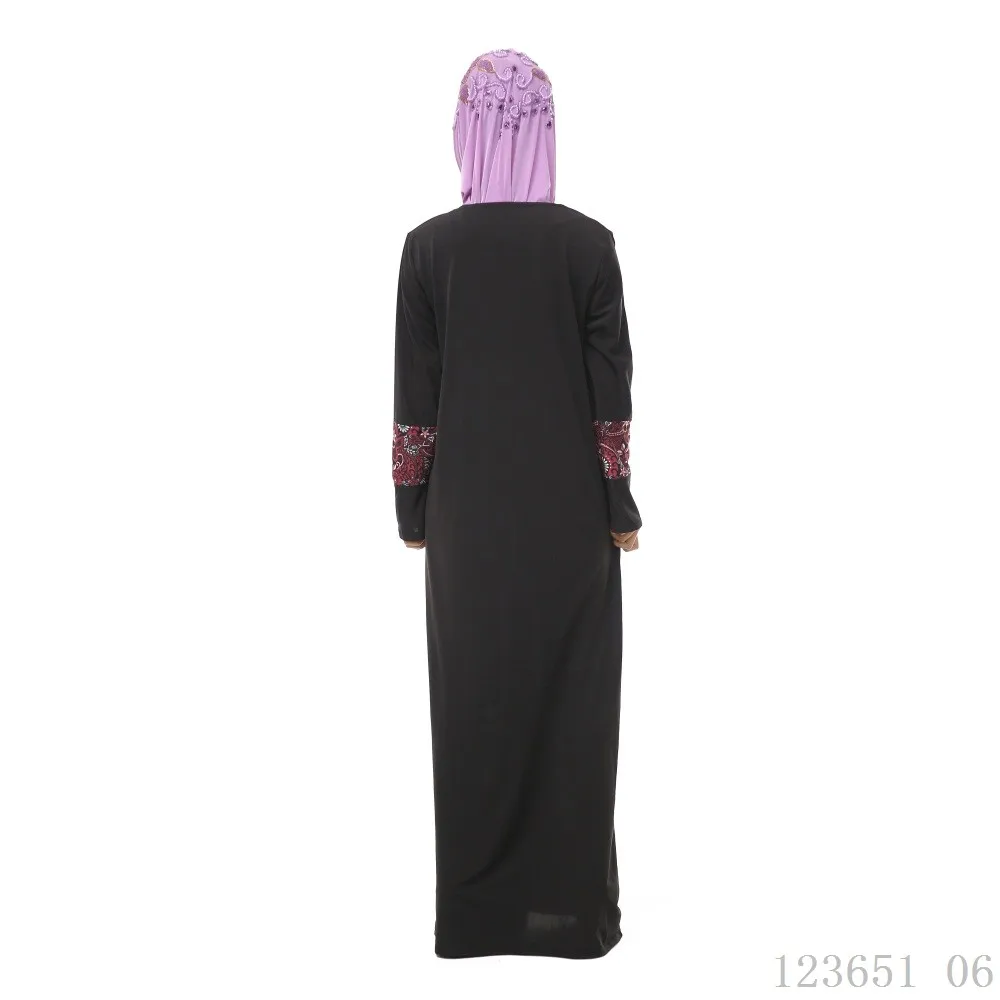 

2019 New Muslim Dress Diamonds Abayas for Women V Neck Caftan Marocain Long Sleeve Islamic Clothing Pray Robes Black Abaya Dress