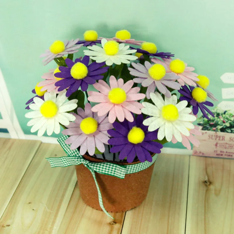 Игольчатый войлочный пакет DIY эмуляционный букет ромашек ручной работы