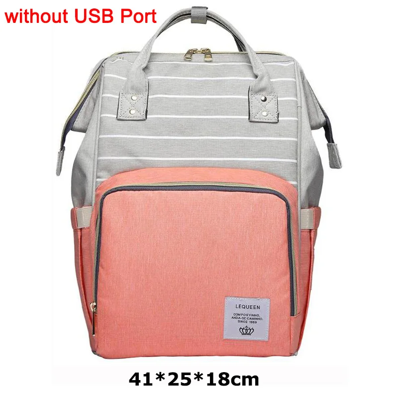 As picture LEQUEEN, модная USB сумка для подгузников для мам и мам, большой дорожный рюкзак для кормления, дизайнерская Детская сумка для коляски, рюкзак для детских подгузников - Цвет: As picture