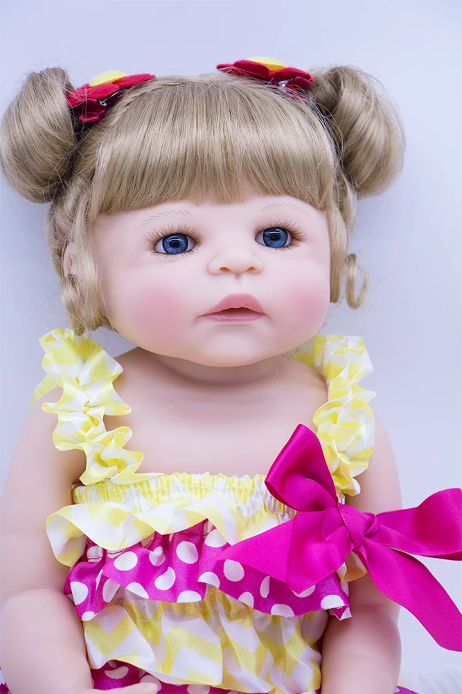 55 см силиконовые куклы Reborn Младенцы Настоящее касание bathe princess bebe playmate как дети