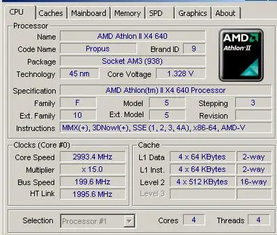 Процессор AMD Athlon X4 640 X4-640 3 ГГц четырехъядерный процессор ADX640WFK42GM 95 Вт Разъем AM3 938pin