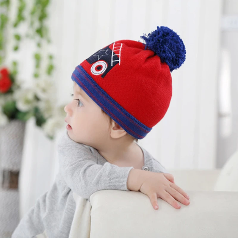 2017 Baby Boy Hat Children Girl Kids Beanie Winter Ear Caps For Boys Car Star Cute Girls Hats Hign Quality BMZ13 | Детская одежда и