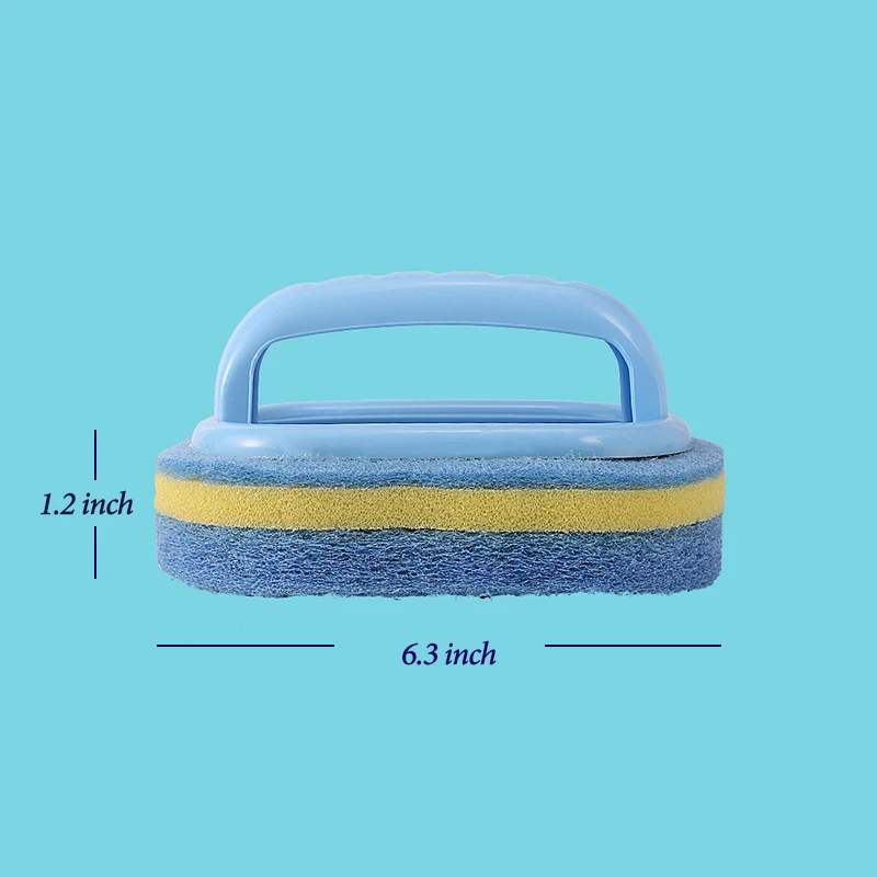 

CARRYWON Blue Plastic Handheld Sponge Kitchen Cleaning Bathtub Ceramic Tile Glass WC Brush Sponge Durable Wall Cleaner Tools