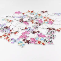 50pcs new mixed cartoon buttons small animal wooden buttons scrapbooking for crafts baby children clothing sewing supplies
