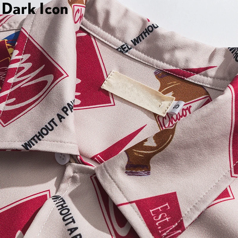 Мужская рубашка с отложным воротником Dark Icon модная летняя в стиле хип хоп