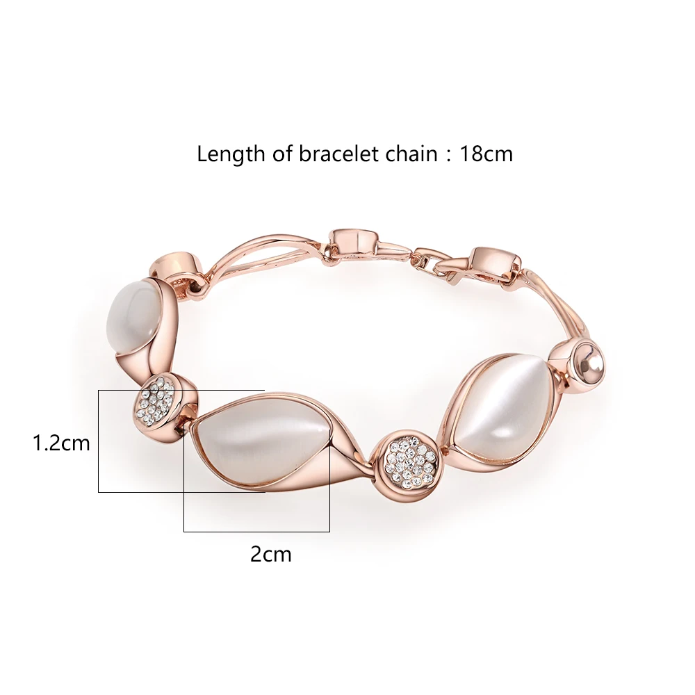 Viennois элегантный розовая позолота кошачий eye' камень с Braclet и браслет цепи для
