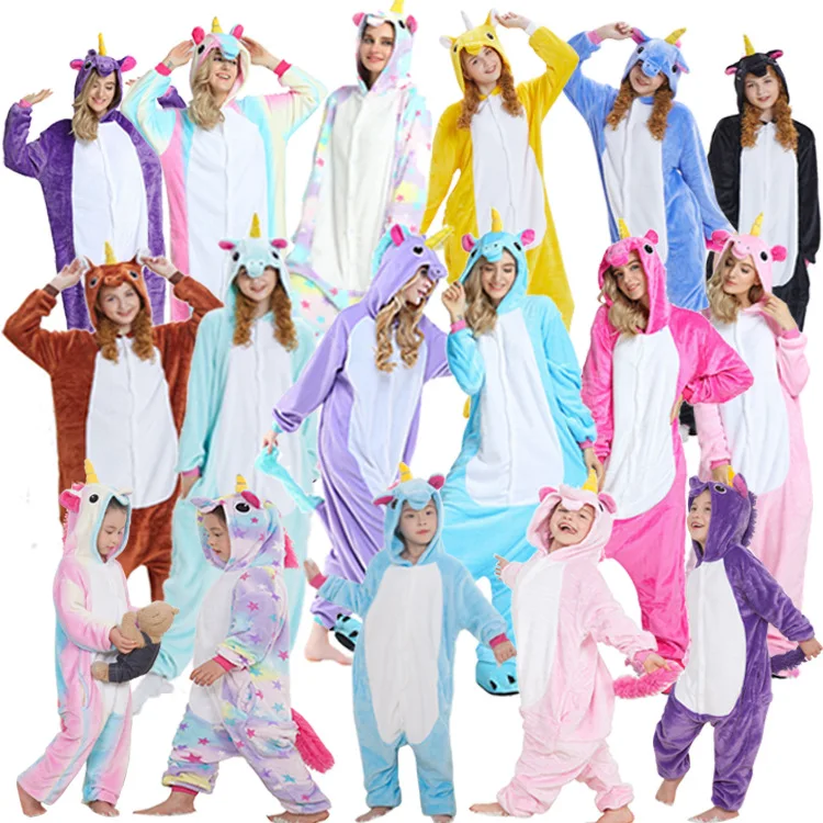 Горячая Ткань кигуруми Onesie утолщение фланелевые Дети родитель ребенок косплей