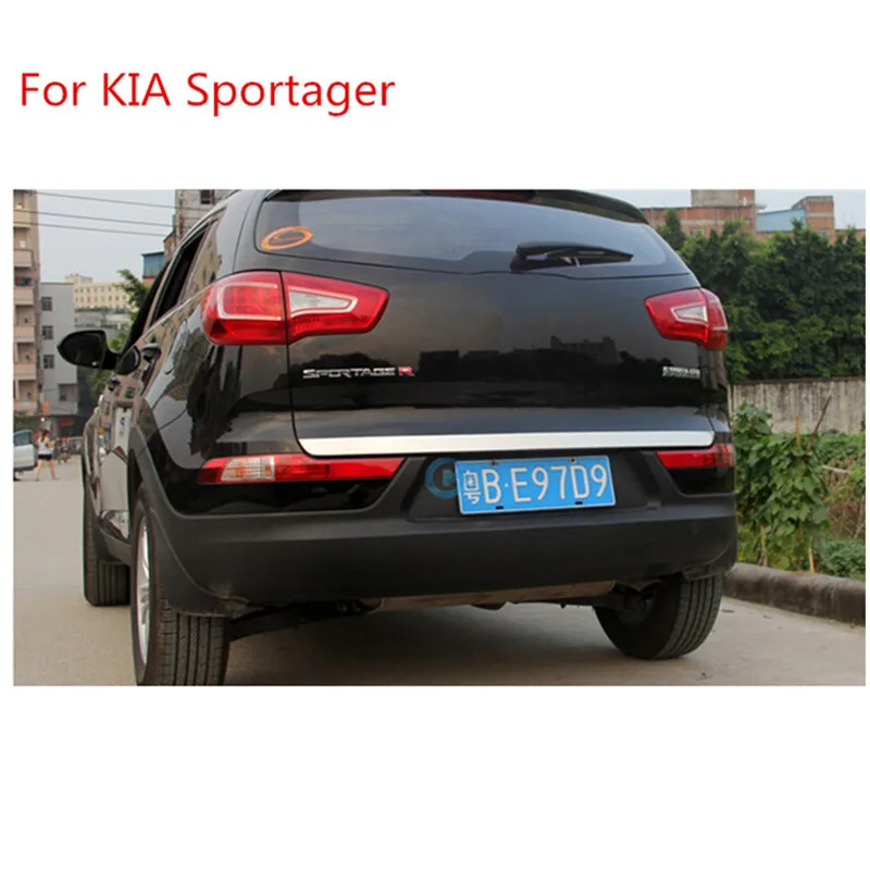 Для Kia Sportager 2011 2015 нержавеющая сталь задняя дверь Накладка для багажника подходит
