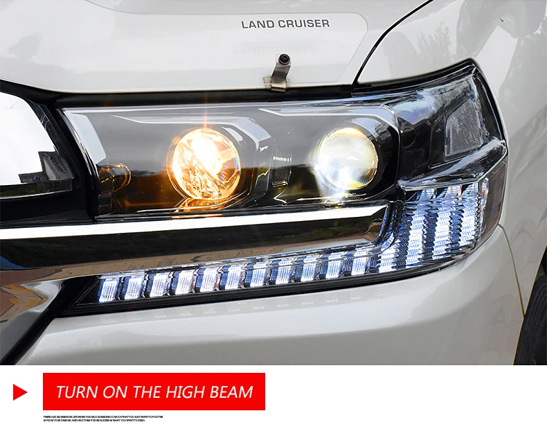 Автомобильный Стильный чехол на голову для Toyota LAND CRUISER LC200 фары- светодиодный фары DRL Объектив Двойной Луч Биксенон HID