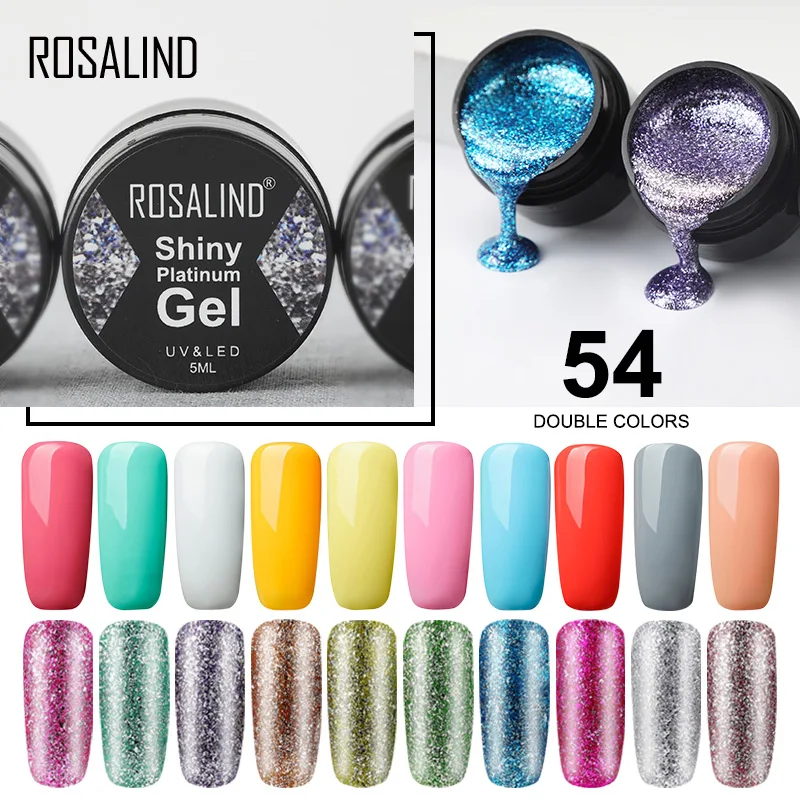 ROSALIND Gel Nail Polish Set Platinum Painting Hybrid Varnishes Kit Glitter Art Poly UV Gellak Top Base Primer For Manicure | Красота и